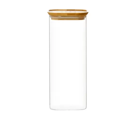 Kitchen Pro Eco Square Glass Canister with Bamboo Lid 1.9L Image 1