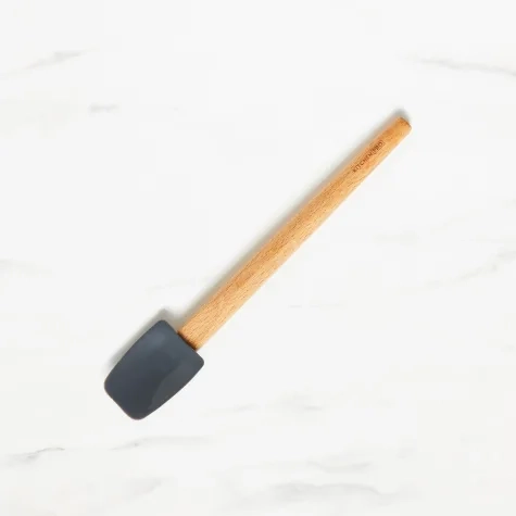Kitchen Pro Oslo Silicone Mini Spatula Spoon with Beechwood Handle Charcoal Image 1