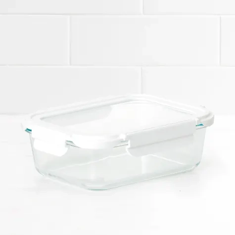 Kitchen Pro VersaLock Rectangular Glass Container 1L White Image 2