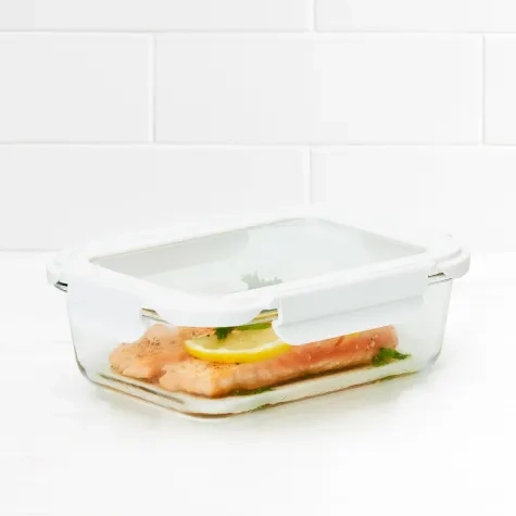 Kitchen Pro VersaLock Rectangular Glass Container 1L White Image 1