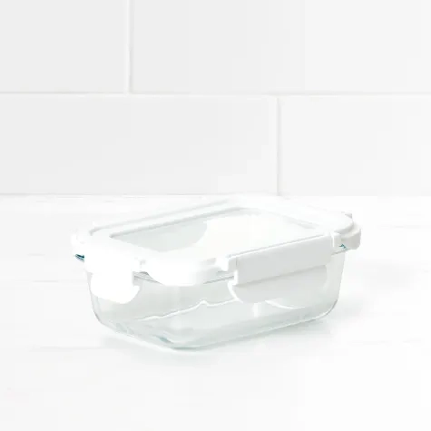 Kitchen Pro VersaLock Rectangular Glass Container 370ml White Image 2
