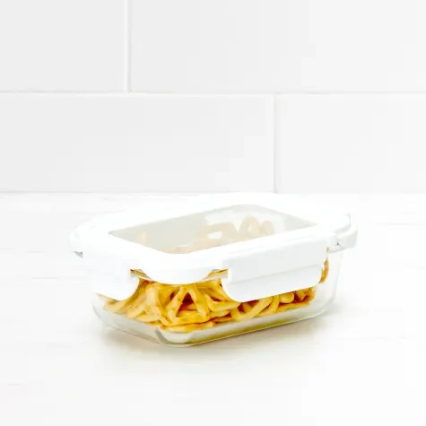 Kitchen Pro VersaLock Rectangular Glass Container 370ml White Image 1