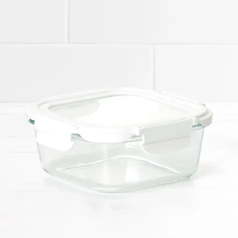 Kitchen Pro VersaLock Square Glass Container 800ml White Image 2