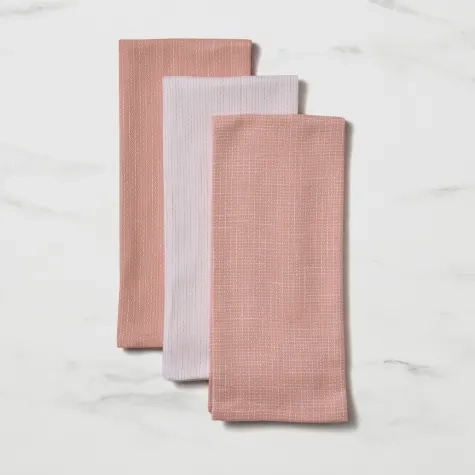 Salisbury & Co Devon Tea Towel Set of 3 Dusty Pink Image 1