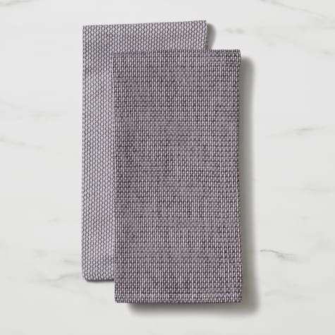 Salisbury & Co Diamond Tea Towel Set of 2 Black Image 1