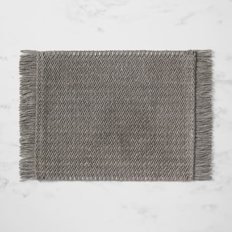 Salisbury & Co Fringe Rectangular Placemat 45x30cm Dark Grey Image 1