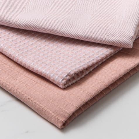 Salisbury & Co Hampstead Tea Towel Set of 3 Dusty Pink Image 2