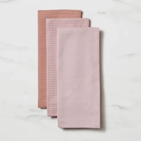 Salisbury & Co Hampstead Tea Towel Set of 3 Dusty Pink Image 1
