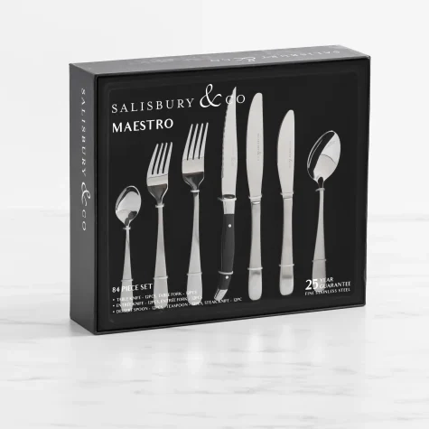 Salisbury & Co Maestro Cutlery Set 84pc Satin Silver Image 2