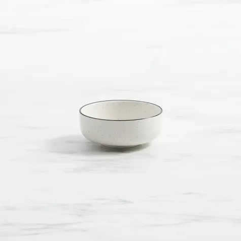Salisbury & Co Mona Rice Bowl 11.8cm White with Black Speckle Image 1