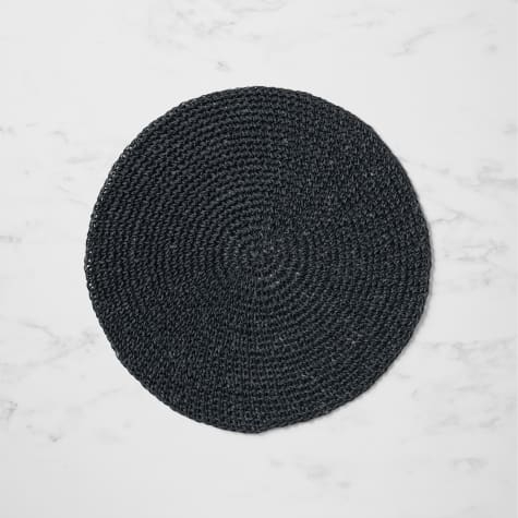 Salisbury & Co Woven Round Placemat 38cm Dark Grey Image 1