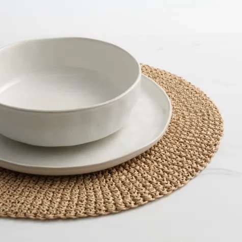 Salisbury & Co Woven Round Placemat 38cm Natural Image 2