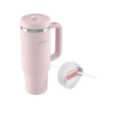 Avanti HydroQuench Insulated Travel Tumbler with Two Lids 1L Blush Pink Image 2