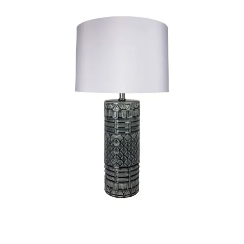 Bloomingdale Ceramic Cylinder Table Lamp Grey Image 1