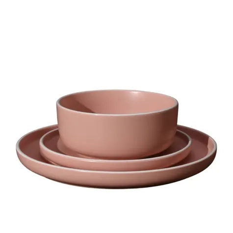 Cadence & Co. Muse Ribbed Dinner Set 12pc Pink Clay Image 1