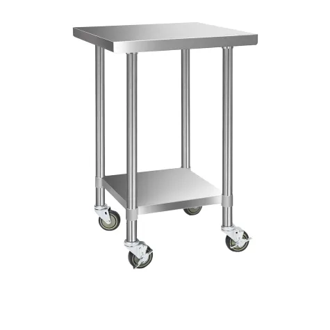 Cefito 430 Stainless Steel Kitchen Bench with Wheels 61cm Image 1