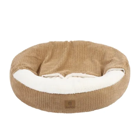 Charlie's Snookie Hooded Calming Dog Bed Large Iced Coffee Brown Image 1