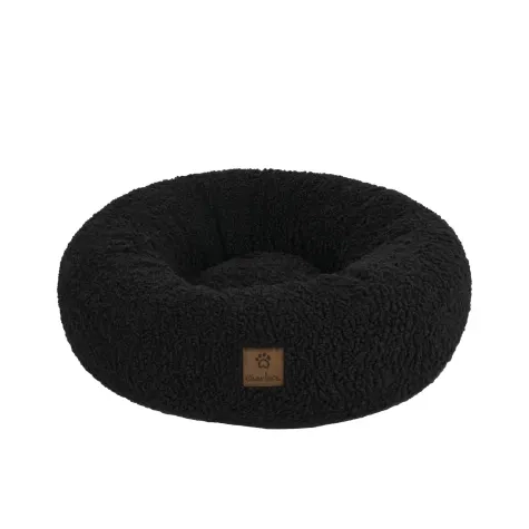 Charlie's Teddy Fleece Round Calming Dog Bed Small Charcoal Image 1