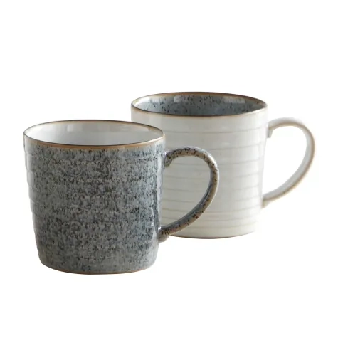 Denby Studio Grey Ridged Mug Set of 2 Image 1
