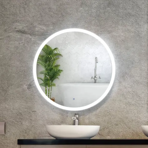 Embellir Round Bathroom Wall Mirror with LED Light 70cm Image 2