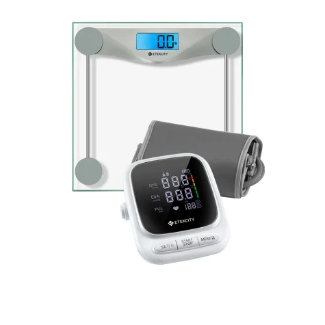 Etekcity Digital Bathroom Scale and Smart Blood Presssure Monitor Bundle Silver Image 1
