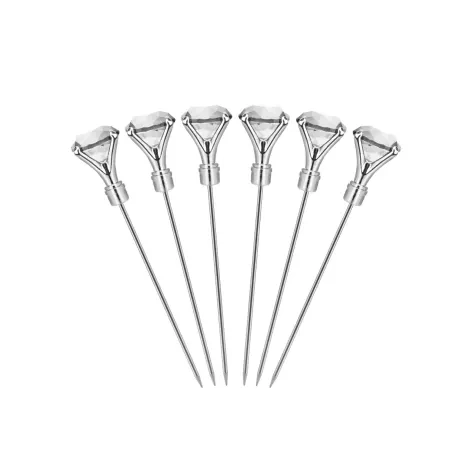 Final Touch Diamond Cocktail Pick Set of 6 Image 1