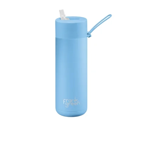 Frank Green Ultimate Ceramic Reusable Bottle with Straw 595ml (20oz) Sky Blue Image 1