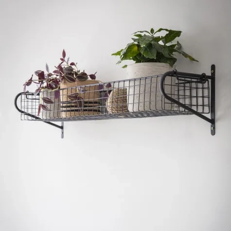 Garden Trading Wirework Basket Shelf Large Black Image 2