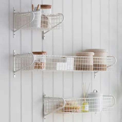 Garden Trading Wirework Basket Shelf Medium White Image 2