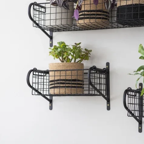 Garden Trading Wirework Basket Shelf Small Black Image 2