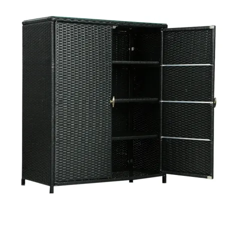 Gardeon Outdoor Storage Cabinet Wicker Shelf Chest 84cm Image 1