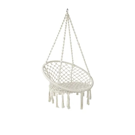 Gardeon Swing Chair Tassel Hammock Cream Image 1