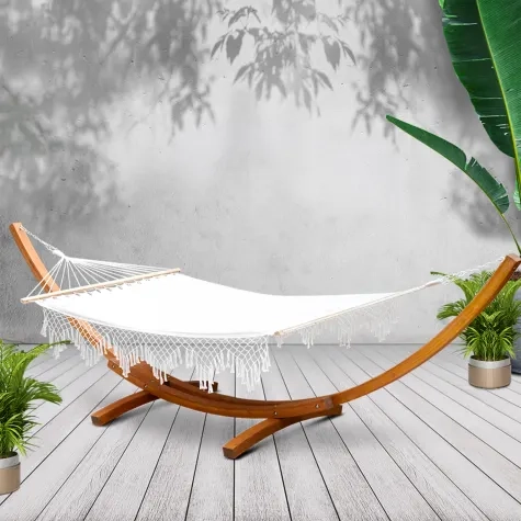 Gardeon Wooden Hammock Chair with Stand Image 2