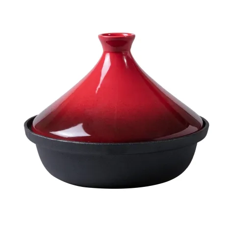 Gourmet Kitchen Signature Cast Iron Tagine With Ceramic Lid Cherry Red D25xh18 5cm Image 1