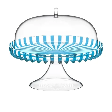 Guzzini Dolcevita Cake Stand with Dome 31cm Turquoise Image 1