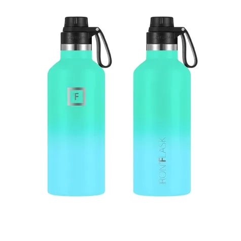 Iron Flask Narrow Mouth Bottle with Spout Lid 950ml Sky Image 2