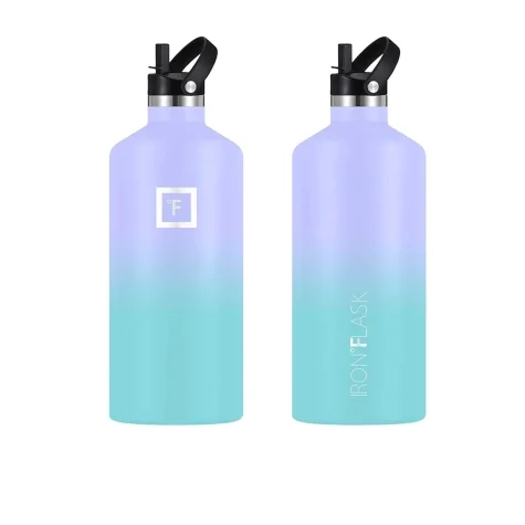 Iron Flask Narrow Mouth Bottle with Straw Lid 1.9L Cotton Candy Image 2