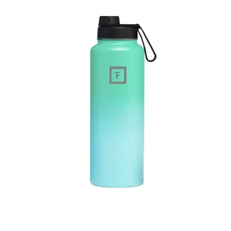 Iron Flask Wide Mouth Bottle with Spout Lid 1.2L Sky Image 1