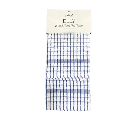 J.Elliot Home Elly Tea Towel Set of 2 Blue Image 1