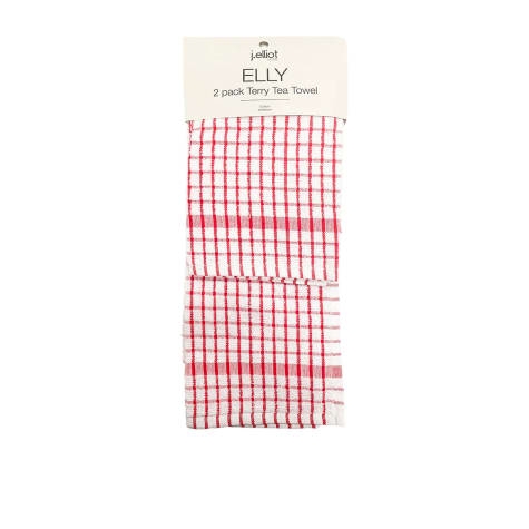 J.Elliot Home Elly Tea Towel Set of 2 Red Image 1