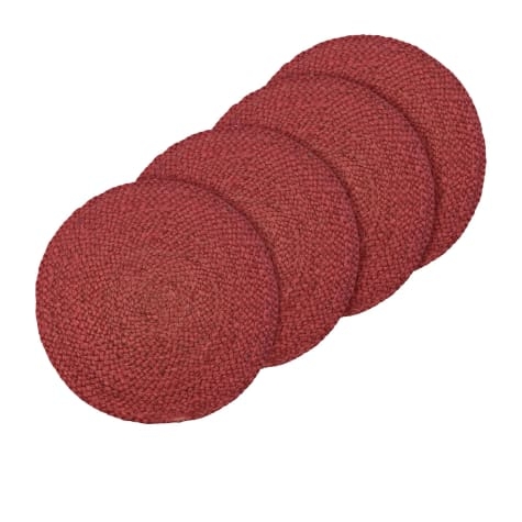 J.Elliot Home Madden Round Placemat 35cm 4pk Dusty Red Image 1