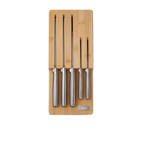 Joseph Joseph Elevate 5pc Steel Knife Set with Bamboo Storage Tray Image 1