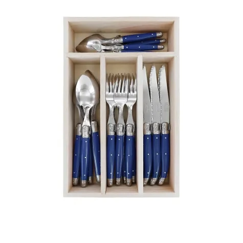 Laguiole by Andre Verdier Debutant Cutlery Set 24pc Blue Image 1