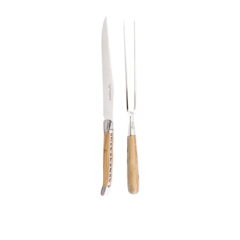 Laguiole en Aubrac 2pc Carving Knife Set Olive Wood Image 1