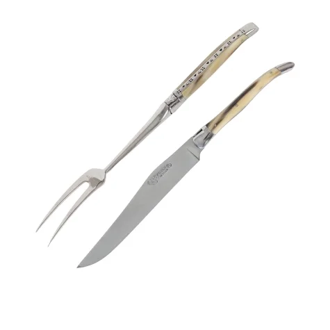 Laguiole en Aubrac 2pc Forged Carving Knife Set Solid Horn Image 1