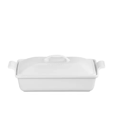 Le Creuset Stoneware Heritage Covered Rectangular Dish 33x23cm White Image 1