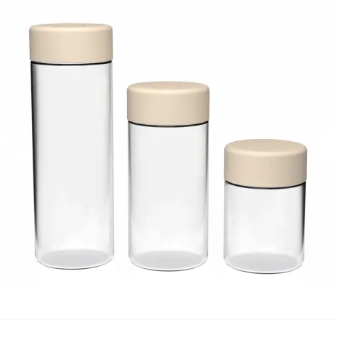 Luxey Cup Glass Pantry Canister Set 3pc Mylk Image 1