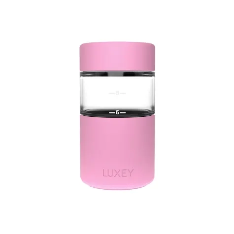 Luxey Cup OriginalLUX Glass Coffee Cup 355ml (12oz) Cheeky Pink Image 1