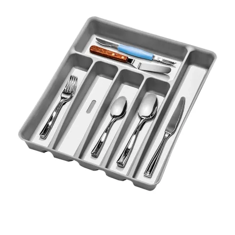 Madesmart 6 Compartment Cutlery Tray 39x32.6x5cm Soft Grey Image 1
