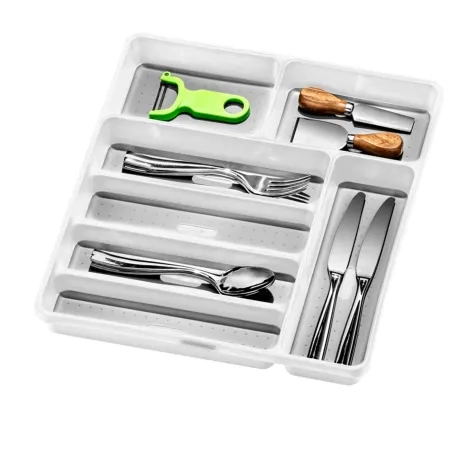Madesmart Large Cutlery Tray 7 Compartment White Image 1